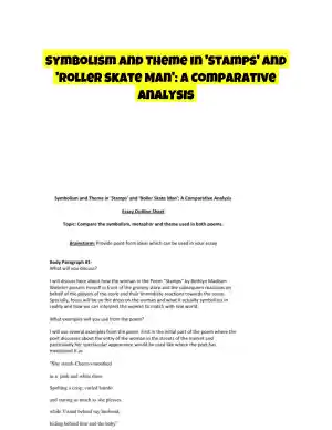 Symbolism and Theme in 'Stamps' and 'Roller Skate Man': A Comparative Analysis