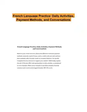 French Language Practice: Daily Activities, Payment Methods, and Conversations