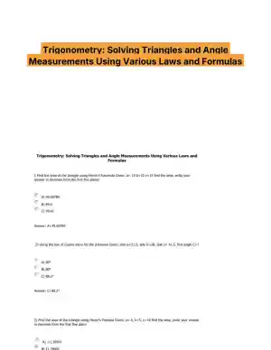 Trigonometry: Solving Triangles and Angle Measurements Using Various Laws and Formulas