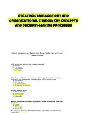 Strategic Management and Organizational Change: Key Concepts and Decision-Making Processes