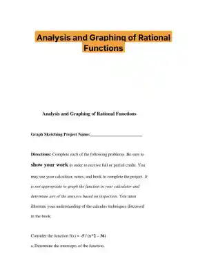 Analysis and Graphing of Rational Functions
