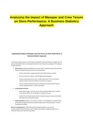 Analyzing the Impact of Manager and Crew Tenure on Store Performance: A Business Statistics Approach