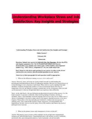 Understanding Workplace Stress and Job Satisfaction: Key Insights and Strategies