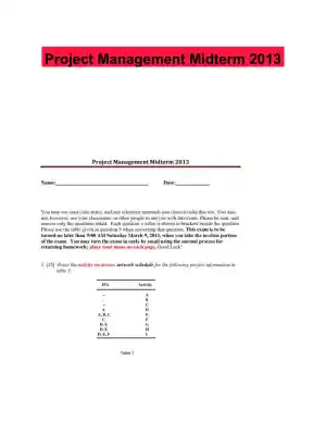 Project Management Midterm 2013