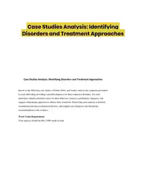 Case Studies Analysis: Identifying Disorders and Treatment Approaches