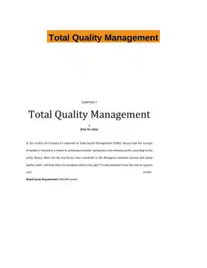 Total Quality Management