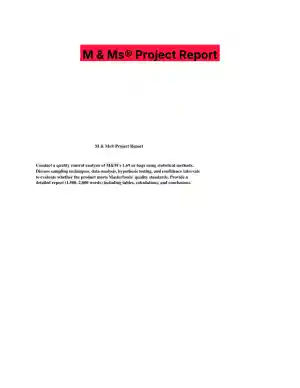 M & Ms� Project Report