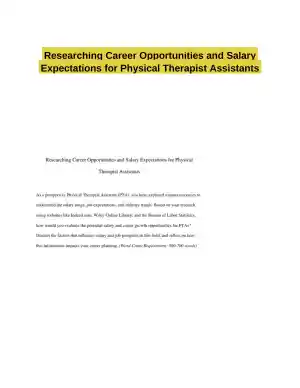 Researching Career Opportunities and Salary Expectations for Physical Therapist Assistants