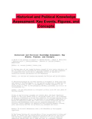 Historical and Political Knowledge Assessment: Key Events, Figures, and Concepts
