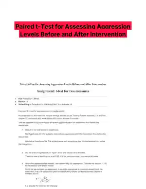 Paired t-Test for Assessing Aggression Levels Before and After Intervention