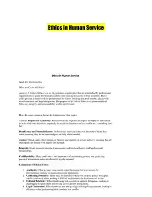Ethics in Human Service