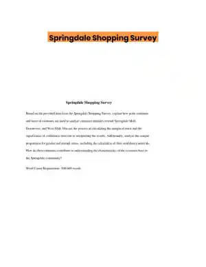 Springdale Shopping Survey