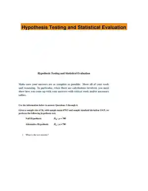 Hypothesis Testing and Statistical Evaluation