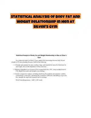 Statistical Analysis of Body Fat and Weight Relationship in Men at Silver's Gym
