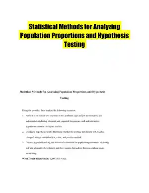 Statistical Methods for Analyzing Population Proportions and Hypothesis Testing