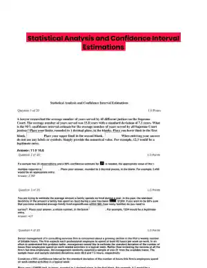 Statistical Analysis and Confidence Interval Estimations