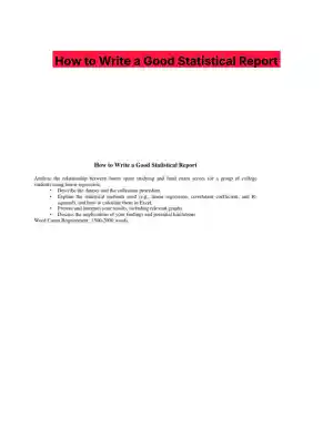 How to Write a Good Statistical Report