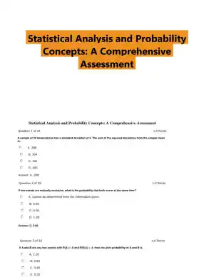 Statistical Analysis and Probability Concepts: A Comprehensive Assessment