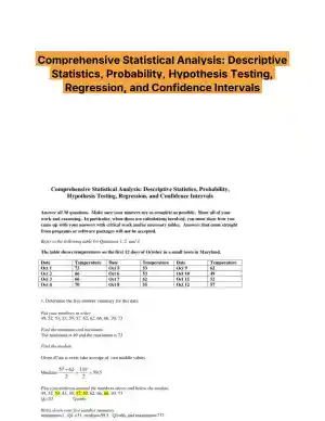 Comprehensive Statistical Analysis: Descriptive Statistics, Probability