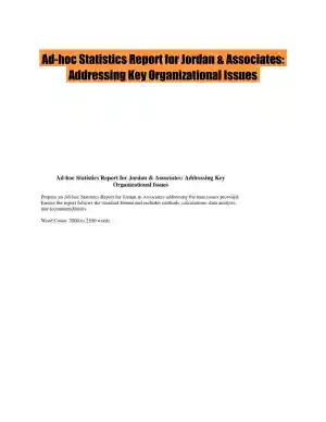 Ad-hoc Statistics Report for Jordan & Associates: Addressing Key Organizational Issues