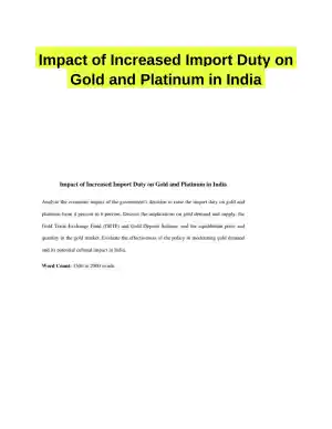 Impact of Increased Import Duty on Gold and Platinum in India