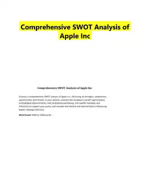 Comprehensive SWOT Analysis of Apple Inc
