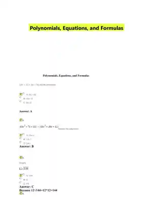 Polynomials, Equations, and Formulas