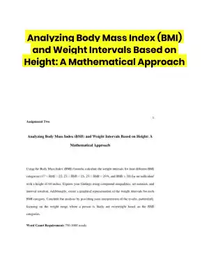 Analyzing Body Mass Index (BMI) and Weight Intervals Based on Height: A Mathematical Approach