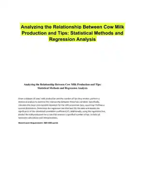 Analyzing the Relationship Between Cow Milk Production and Tips: Statistical Methods and Regression Analysis