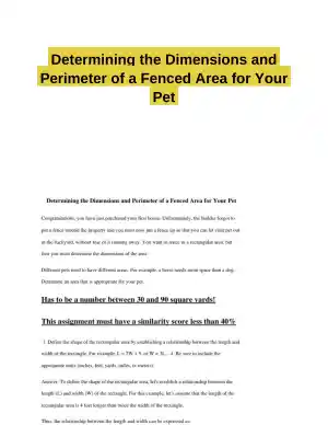 Determining the Dimensions and Perimeter of a Fenced Area for Your Pet