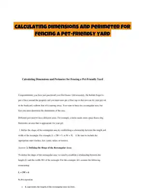 Calculating Dimensions and Perimeter for Fencing a Pet-Friendly Yard