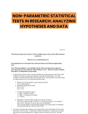NON-PARAMETRIC STATISTICAL TESTS IN RESEARCH: ANALYZING HYPOTHESES AND DATA