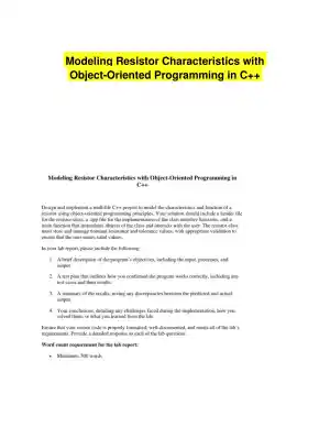 Modeling Resistor Characteristics with Object-Oriented Programming in C++