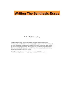 Writing The Synthesis Essay