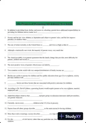 The Process of Parenting 9th Edition Test Bank