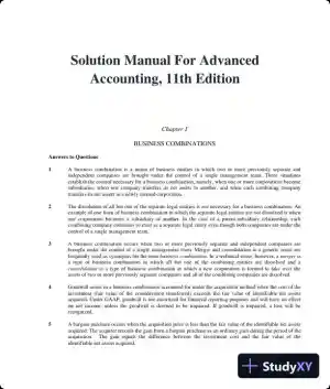Solution Manual For Advanced Accounting, 11th Edition