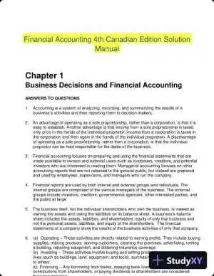 Financial Accounting 4th Canadian Edition Solution Manual