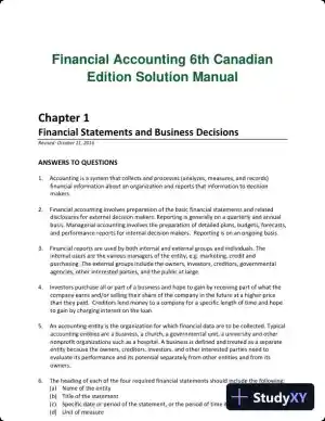 Financial Accounting 6th Canadian Edition Solution Manual
