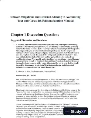 Ethical Obligations and Decision-Making in Accounting: Text and Cases 4th Edition Solution Manual