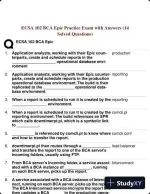 ECSA 102 BCA Epic Practice Exam with Answers (14 Solved Questions)