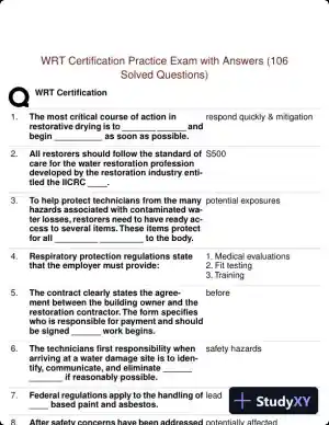WRT Certification Practice Exam with Answers (106 Solved Questions)