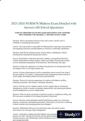 2023-2024 NURS676 Midterm Exam Detailed with Answers (60 Solved Questions)