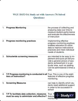 WGU D152 OA Study set with Answers (76 Solved Questions)
