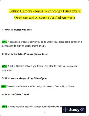 Course Careers - Sales Technology Final Exam with Answers (128 Solved Questions)