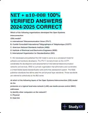 2024-2025 NET + n10-008 Practice Exam with Answers (202 Solved Questions)