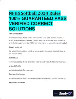 2024 NFHS Softball Rules Practice Exam with Answers (47 Solved Questions)