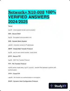 2024-2025 Network+ N10-008 Practice Exam with Answers (134 Solved Questions)