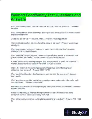 Walmart Food/Safety Practice Exam with Answers (77 Solved Questions)