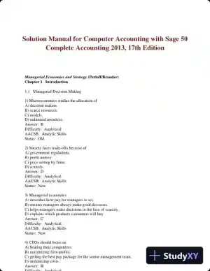 Solution Manual for Computer Accounting with Sage 50 Complete Accounting 2013, 17th Edition