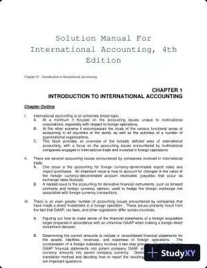 Solution Manual For International Accounting, 4th Edition